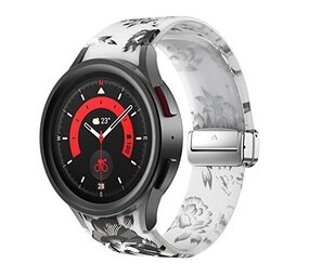 Strap-it Bracelet magnetique Transparent Flower Samsung Galaxy Watch 5 Pro