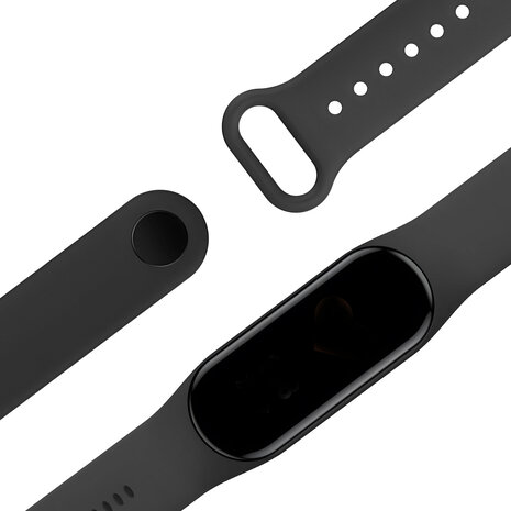 Bandz Strap-it Bandz Bracelet Silicone 'Classic'  Xaomi Mi Band 6 (noir)