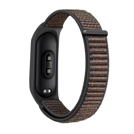 Bandz Strap-it Bandz Bracelet nylon loop Xaomi Mi Band 6 (noir melange)