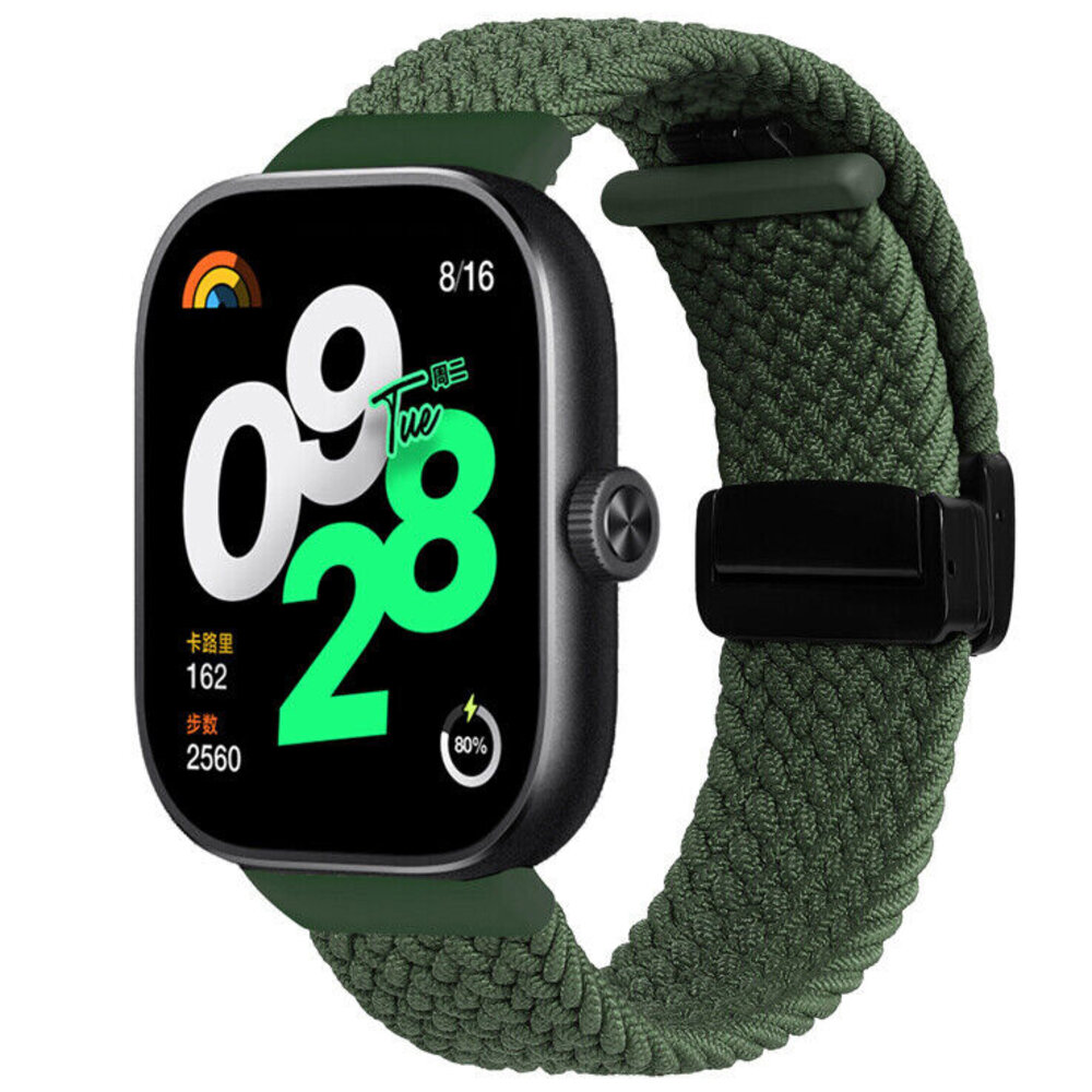 Strap-it Strap-it Bracelet tissé avec D-buckle Redmi Watch 4 (vert)