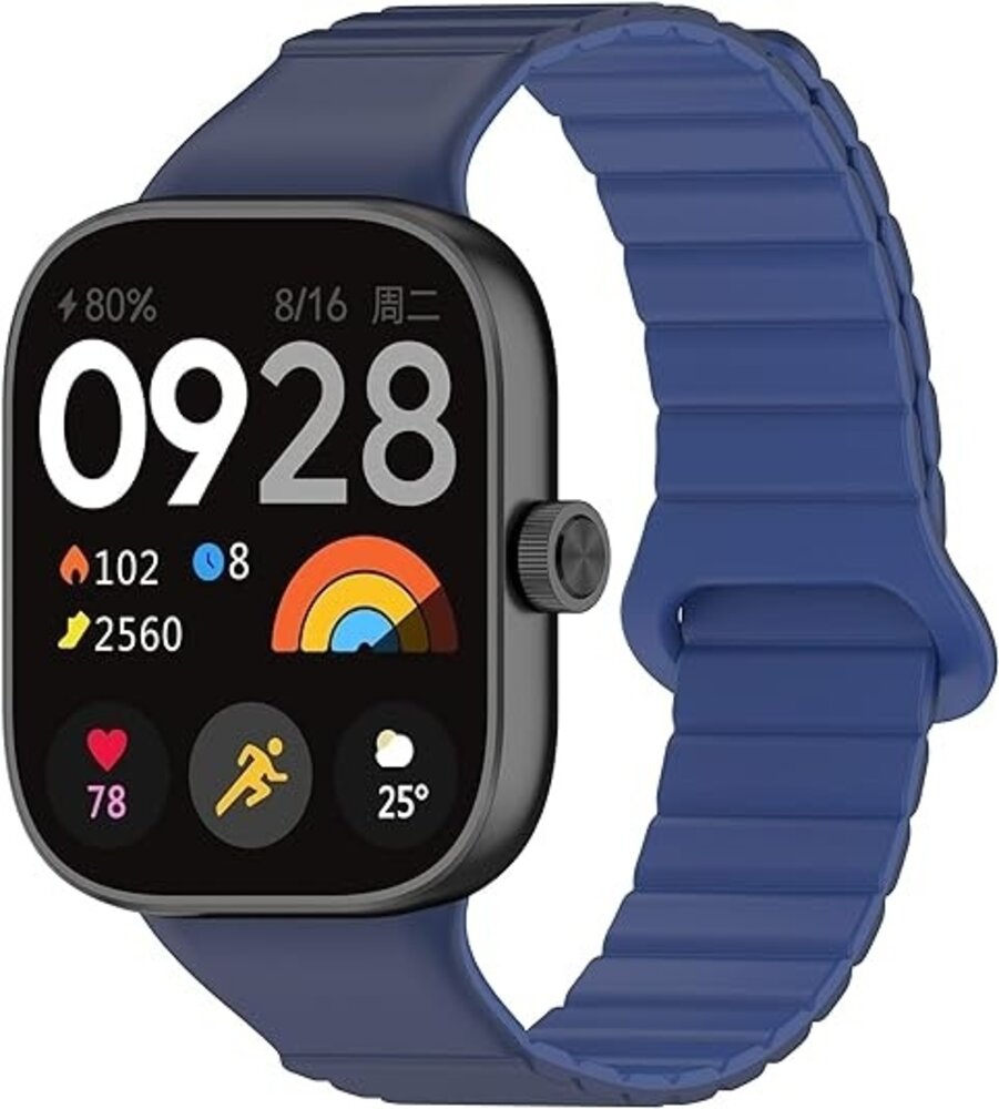 Strap-it Strap-it Bracelet silicone magnetique Redmi Watch 4 (bleu duo)