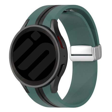 Strap-it Strap-it Bracelet magnétque sport Samsung Galaxy Watch 5 Pro (vert/noir)