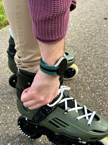 Strap-it Strap-it Bracelet magnétque sport Samsung Galaxy Watch 4 40mm (vert/noir)