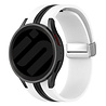 Strap-it Strap-it Bracelet magnétque sport Samsung Galaxy Watch 4 Classic 46mm (blanc/noir) Strap-it Strap-it Bracelet magnétque sport Samsung Galaxy Watch 4 Classic 46mm (blanc/noir)