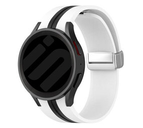 Strap-it Bracelet magnétque sport Samsung Galaxy Watch 6 Classic 43mm (blanc/noir)