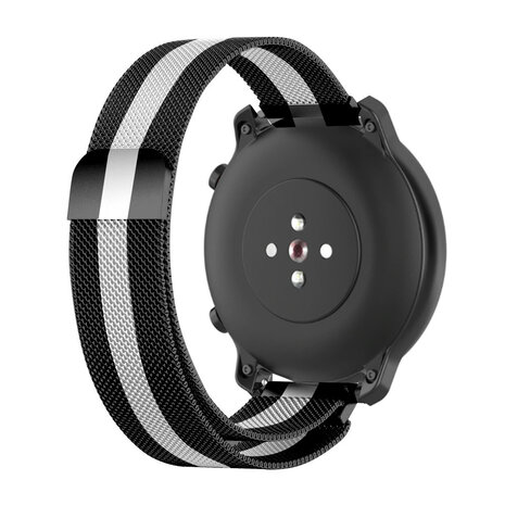 Strap-it Strap-it Bracelet Milanais Samsung Galaxy Watch 3 41mm (noir/blanc)