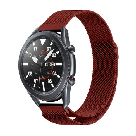 Strap-it Strap-it Bracelet Milanais Samsung Galaxy Watch 3 45mm (rouge)