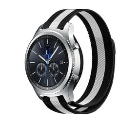 Strap-it Bracelet Milanais Samsung Gear S3 (noir/blanc)