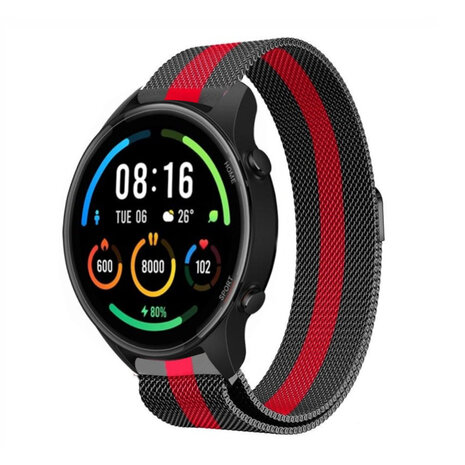 Strap-it Strap-it Bracelet Milanais Xiaomi Mi Watch (noir/rouge) Strap-it Strap-it Bracelet Milanais Xiaomi Mi Watch (noir/rouge)