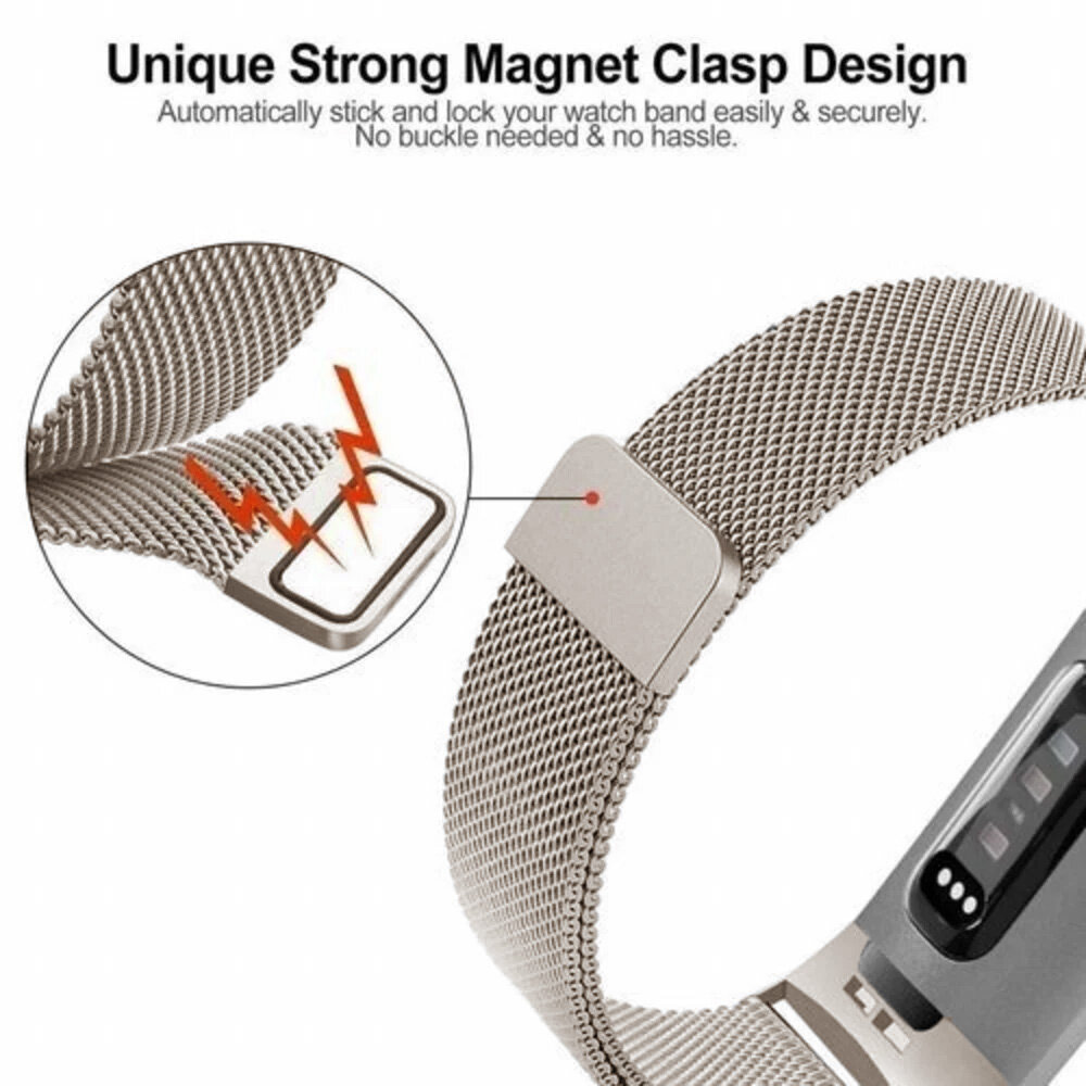 Strap-it Strap-it Bracelet Milanais Fitbit Charge 3 (lumiere stellaire)