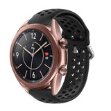 Strap-it Bracelet silicone avec trous Samsung Galaxy Watch 3 41mm (noir)