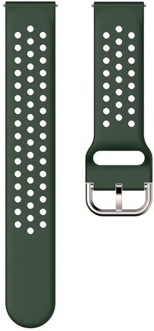 Strap-it Strap-it Bracelet silicone avec trous Samsung Galaxy Watch 3 41mm (vert armée)