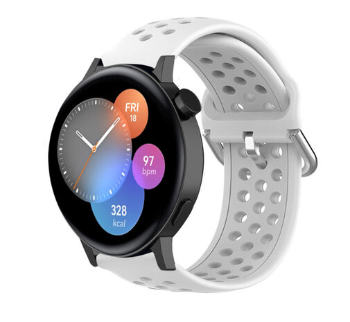 Strap-it Strap-it Bracelet silicone avec trous Huawei Watch GT 3 42mm (blanc)