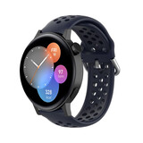 Strap-it Bracelet silicone avec trous Huawei Watch GT 3 42mm (bleu foncé)