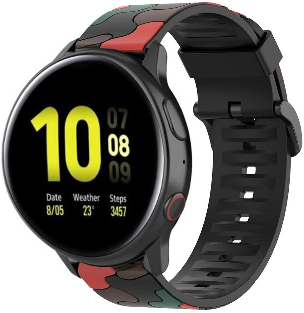 Strap-it Strap-it Bracelet camouflage Samsung Galaxy Watch Active (rouge) Strap-it Strap-it Bracelet camouflage Samsung Galaxy Watch Active (rouge)