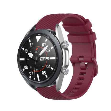 Strap-it Strap-it Bracelet silicone luxe Samsung Galaxy Watch 3 45mm (rouge vin)