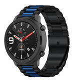 Strap-it Bracelet acier Xiaomi Amazfit GTR (noir/bleu)