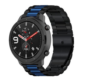 Strap-it Bracelet acier Xiaomi Amazfit GTR (noir/bleu)