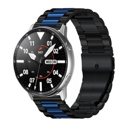 Strap-it Bracelet acier Samsung Galaxy Watch 3 45mm (noir/bleu)