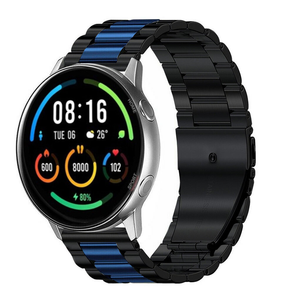 Strap-it Strap-it Bracelet acier Xiaomi Mi Watch (noir/bleu) Strap-it Strap-it Bracelet acier Xiaomi Mi Watch (noir/bleu)