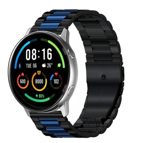 Strap-it Strap-it Bracelet acier Xiaomi Mi Watch (noir/bleu) Strap-it Strap-it Bracelet acier Xiaomi Mi Watch (noir/bleu)