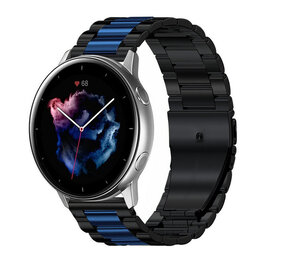Strap-it Bracelet acier Amazfit GTR 3 (Pro) (noir/bleu)
