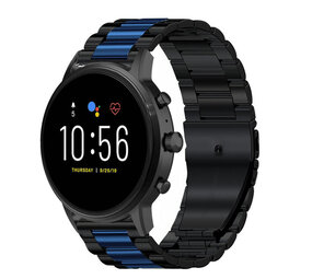 Strap-it Bracelet acier Fossil Gen 5 (noir/bleu)