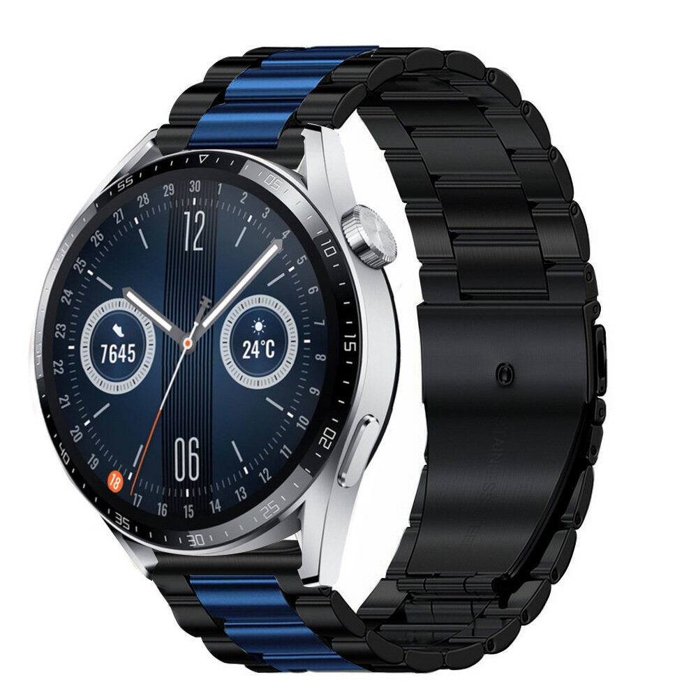 Strap-it Strap-it Bracelet acier Huawei Watch GT 3 46mm (noir/bleu)