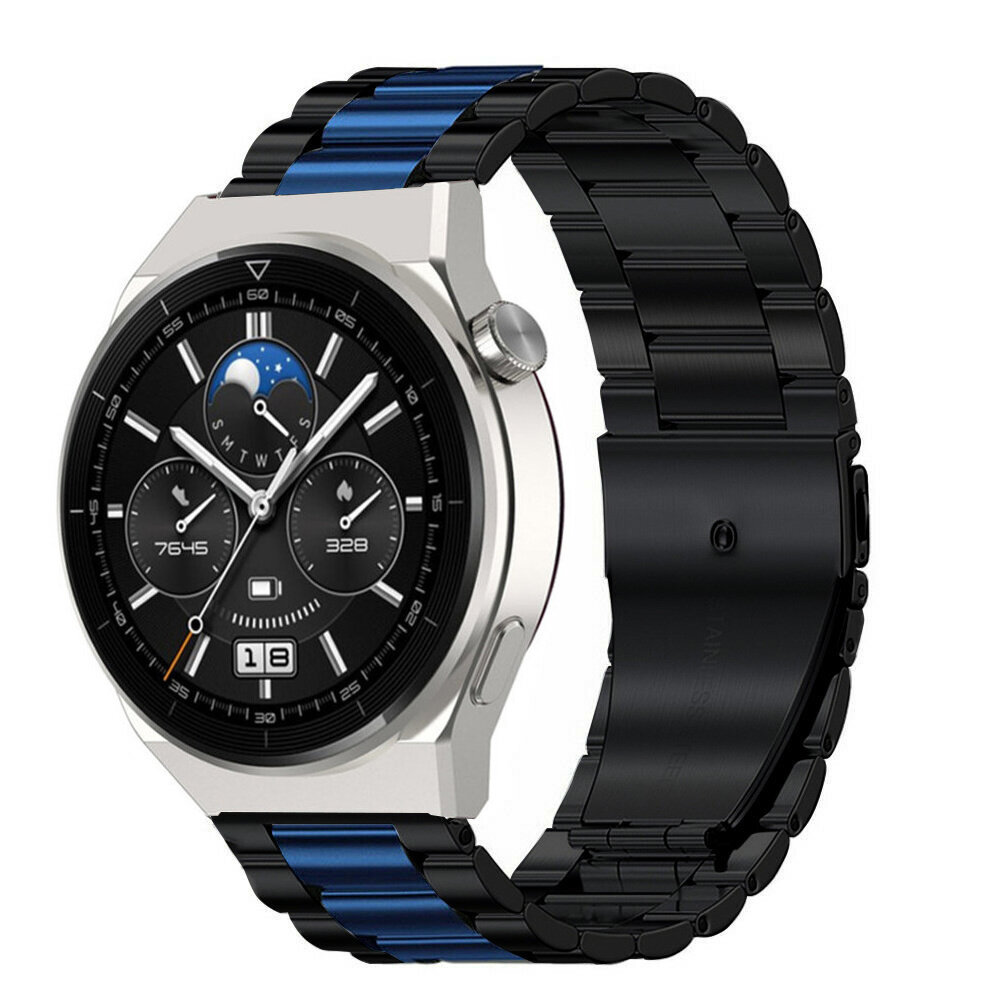 Strap-it Strap-it Bracelet acier Huawei Watch GT 3 Pro 46mm (noir/bleu)