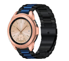 Strap-it Bracelet acier Samsung Galaxy Watch 42mm (noir/bleu)