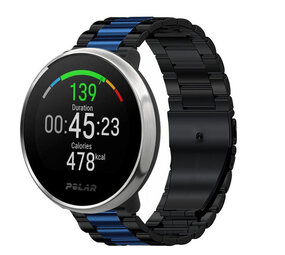 Strap-it Bracelet acier Polar Unite (noir/bleu)