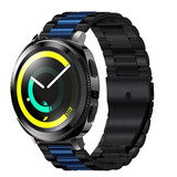 Strap-it Bracelet acier Samsung Gear Sport (noir/bleu) Strap-it Bracelet acier Samsung Gear Sport (noir/bleu)