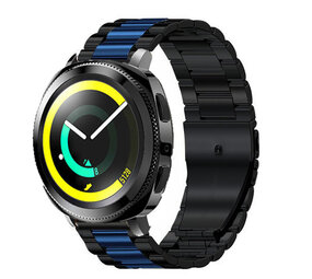 Strap-it Bracelet acier Samsung Gear Sport (noir/bleu)