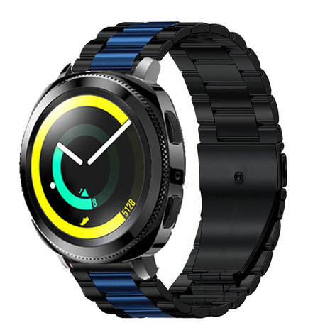 Strap-it Strap-it Bracelet acier Samsung Gear Sport (noir/bleu)