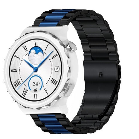 Strap-it Strap-it Bracelet acier Huawei Watch GT 3 Pro 43mm (noir/bleu)