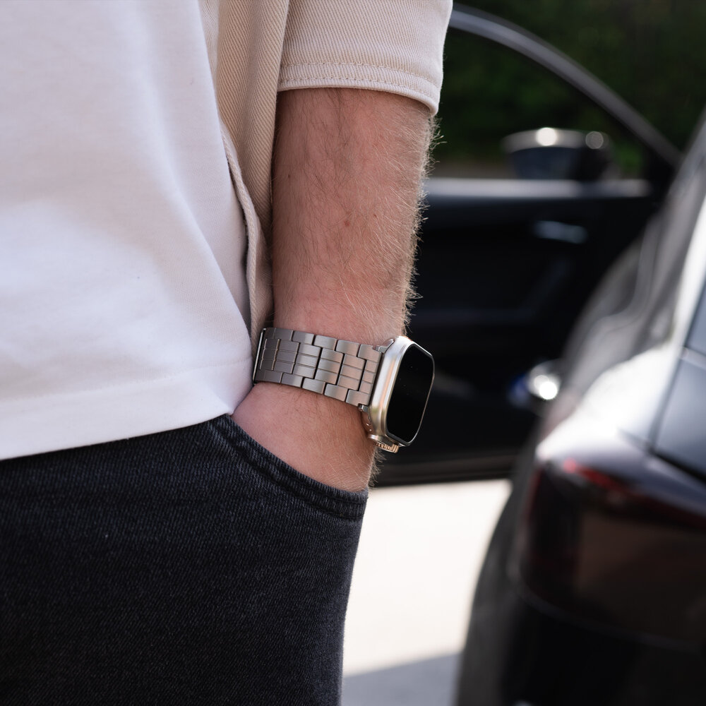 Strap-it Strap-it Bracelet titane Duo Apple Watch (titanium)