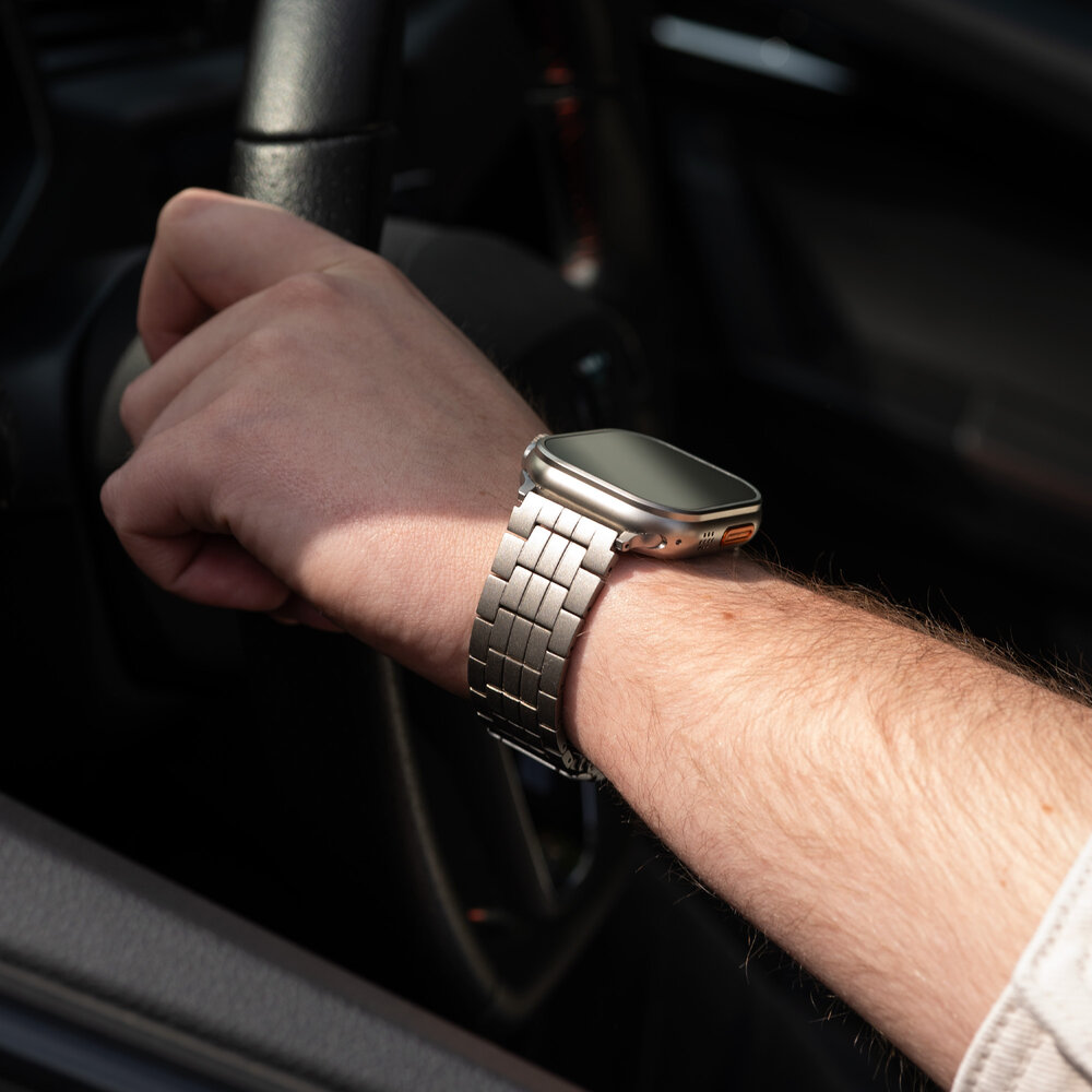 Strap-it Strap-it Bracelet titane Duo Apple Watch (gris)