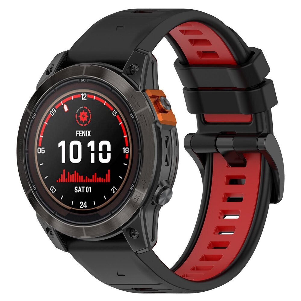 Strap-it Strap-it Bracelet sport á boucle Garmin Fenix 5 / 6 (noir/rouge)