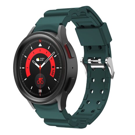 Strap-it Strap-it Bracelet silicone 'Armour' Samsung Galaxy Watch 4 44mm (vert foncé)