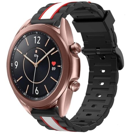 Strap-it Strap-it Bracelet sport spécial Samsung Galaxy Watch 3 41mm (noir/blanc)