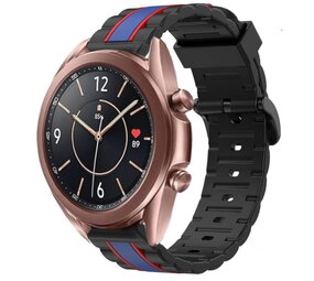 Strap-it Bracelet sport spécial Samsung Galaxy Watch 3 41mm (noir/bleu) Strap-it Bracelet sport spécial Samsung Galaxy Watch 3 41mm (noir/bleu)