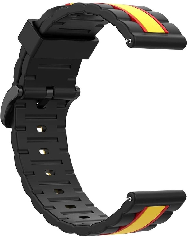 Strap-it Strap-it Bracelet sport spécial Samsung Galaxy Watch 3 41mm (noir/jaune)