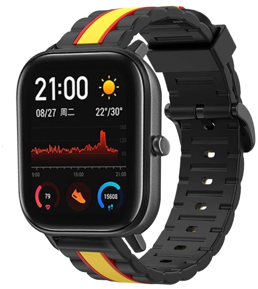 Strap-it Strap-it Bracelet sport spécial Xiaomi Amazfit GTS (noir/jaune)