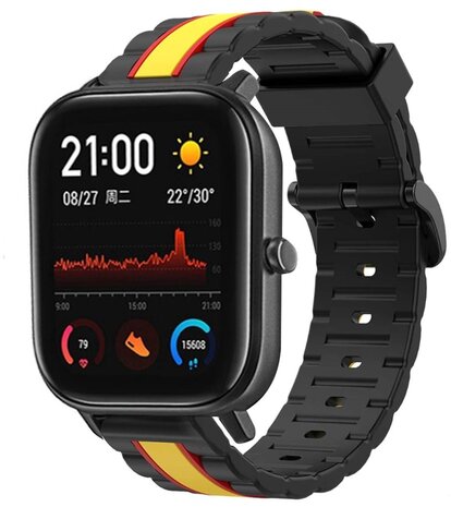 Strap-it Strap-it Bracelet sport spécial Xiaomi Amazfit GTS (noir/jaune)