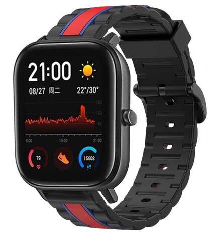 Strap-it Strap-it Bracelet sport spécial Xiaomi Amazfit GTS (noir/rouge)