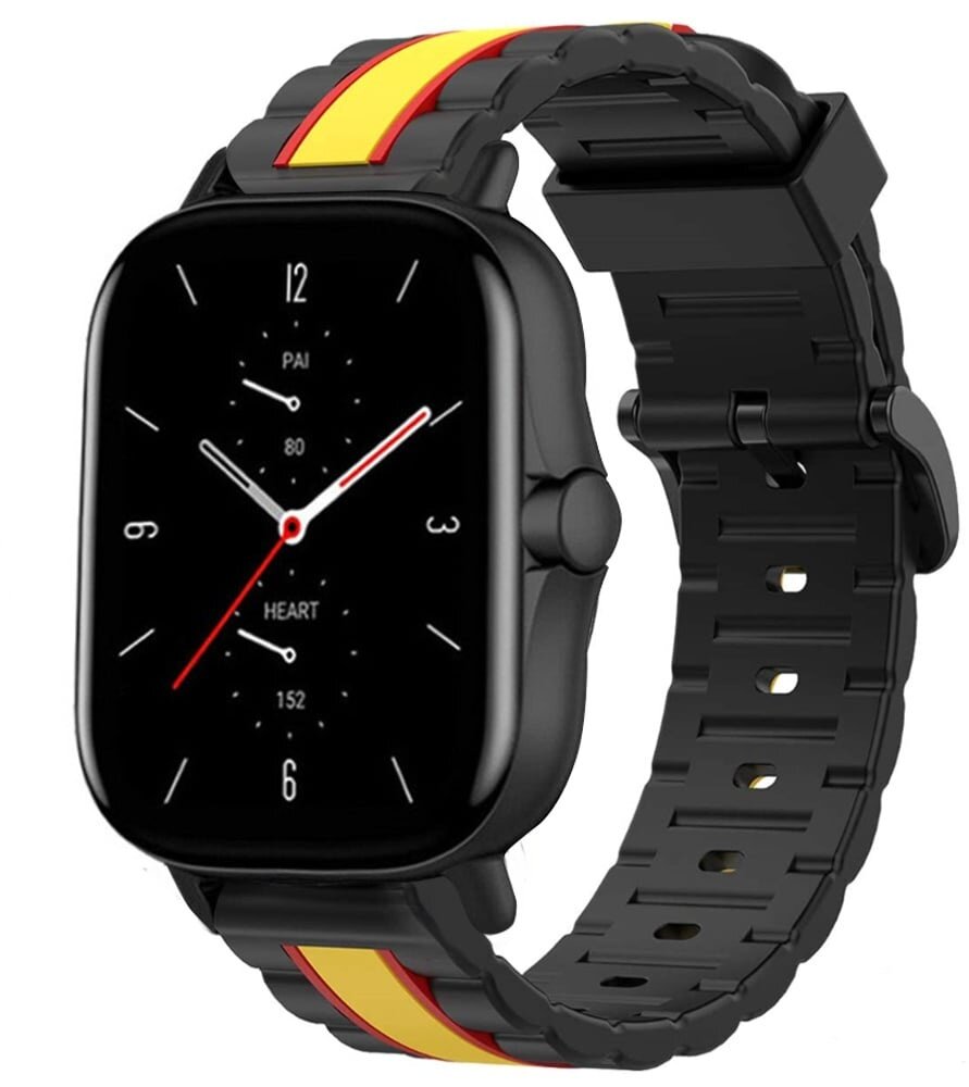 Strap-it Strap-it Bracelet sport spécial Amazfit GTS 2 (noir/jaune)