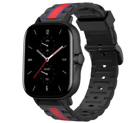 Strap-it Bracelet sport spécial Amazfit GTS 2 (noir/rouge)