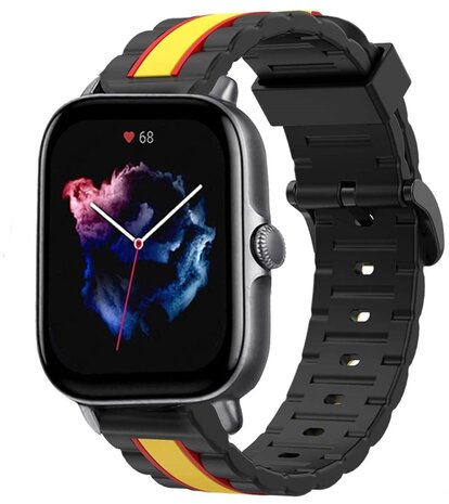 Strap-it Strap-it Bracelet sport spécial Amazfit GTS 3 (noir/jaune)