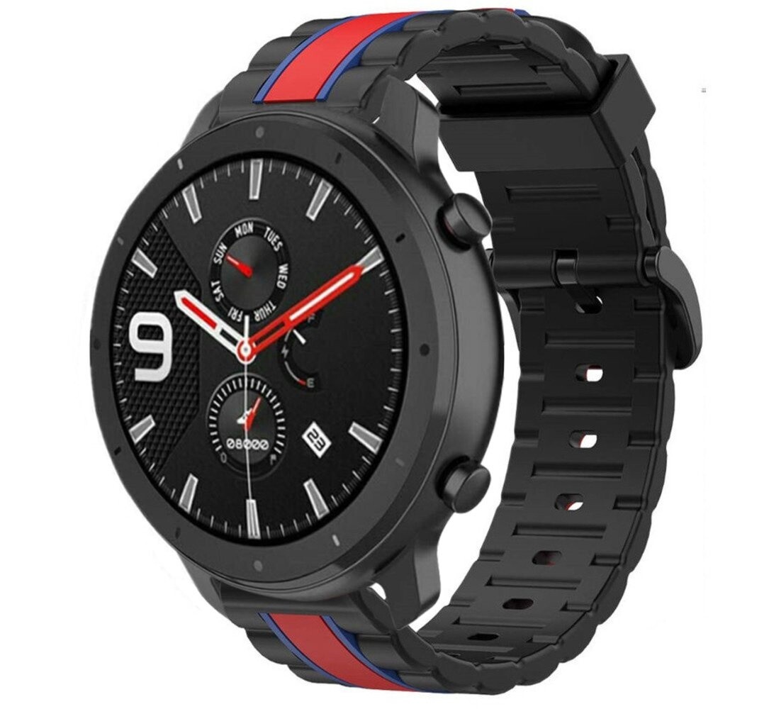 Strap-it Strap-it Bracelet sport spécial Xiaomi Amazfit GTR (noir/rouge) Strap-it Strap-it Bracelet sport spécial Xiaomi Amazfit GTR (noir/rouge)