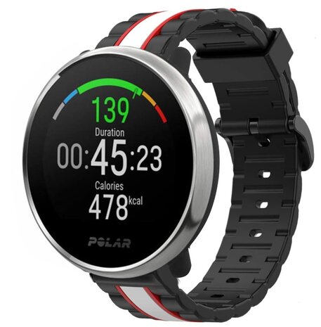 Strap-it Strap-it Bracelet sport spécial Polar Ignite (noir/blanc)